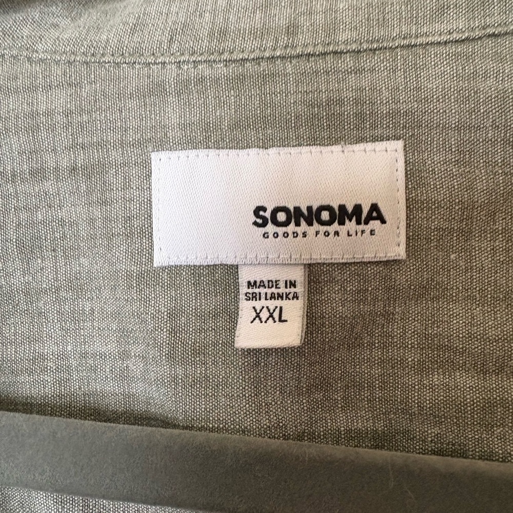 NWOT Sonoma Olive Green Button Down - Size XXL - Picture 2 of 5